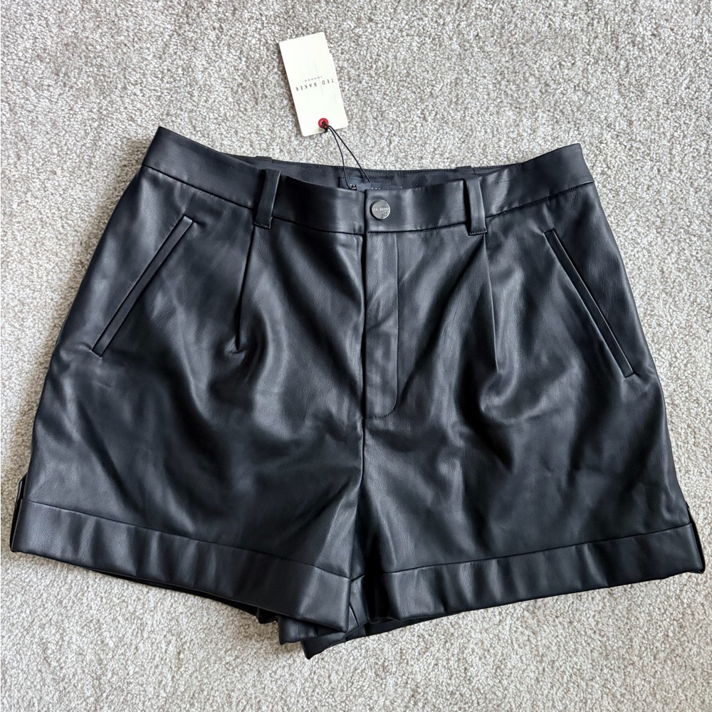 Ted Baker Faux Leather Cuffed Shorts